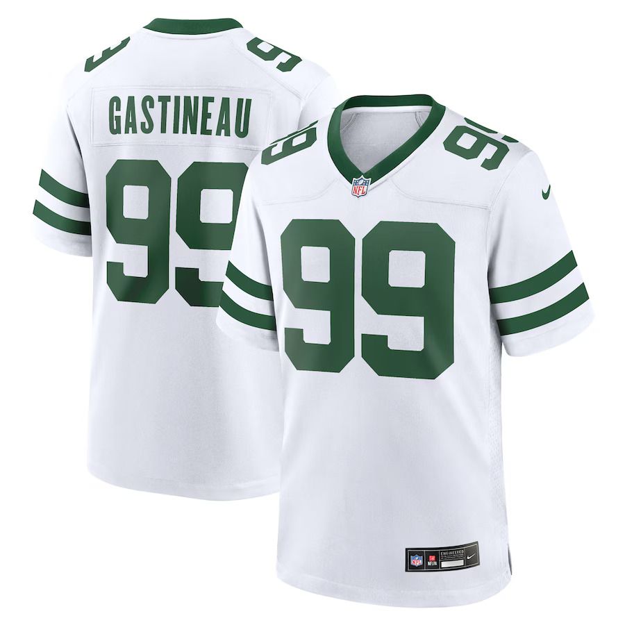 Men New York Jets #99 Mark Gastineau Nike White Legacy Retired Player Game NFL Jersey
